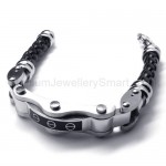 Mens Fashion Titanium Leather Bracelet 18723