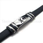 Titanium Leather Mens Bracelet 18802