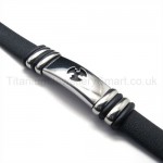 Titanium Leather Mens Bracelet 18806