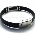 Titanium Leather Mens Bracelet 18806