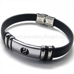 Mens Titanium Leather Bracelet 18807