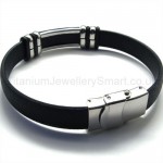 Mens Titanium Leather Bracelet 18807