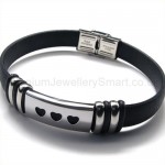 Titanium Leather Three Sweetheart Bracelet 18808