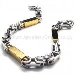 Gold Titanium Square Columns Bracelet 18834