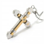 Men's Pure Titanium Cross Necklace Pendant Chain (New) 12073