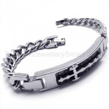 Womens Lovers Titanium Cross ID Bracelet 18871