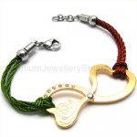 Gold Cute Womens Titanium Heart Bracelet 18913