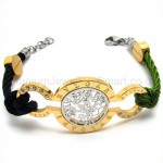 Gold Beautiful Womens Titanium Inlay Diamond Bracelet 18914