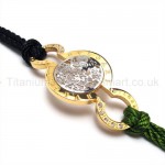 Gold Beautiful Womens Titanium Inlay Diamond Bracelet 18914