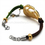 Gold Womens Titanium Leaf Bracelet 18920