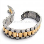 Mens Gold Titanium Bread Link Bracelet 18922