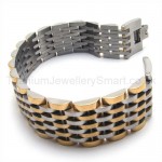 Mens Gold Titanium Nine layer Wide Bracelet 18924