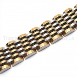 Mens Gold Titanium Nine layer Wide Bracelet 18924