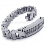 Titanium Single Row Inlay Diamond ID Bracelet 19050