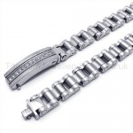 Titanium Single Row Inlay Diamond ID Bracelet 19050