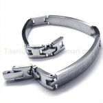 Polished Silver Titanium Bracelet 19053