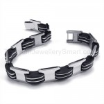 Two-tone Titanium Double H-link Bracelet 19202