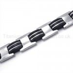 Two-tone Titanium Double H-link Bracelet 19202