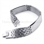 Polished Titanium Mechanics Link ID Bracelet 19204