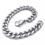 Polished Titanium Cable Curb Link Bracelet 19212
