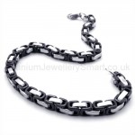 Black Great Wall Pattern Single Folded Titanium Bracelet 19291