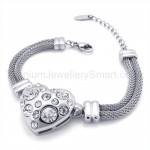 Titanium Inlay Diamond Heart Bracelet 19350