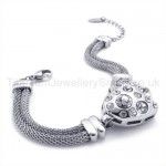 Titanium Inlay Diamond Heart Bracelet 19350