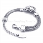 Titanium Inlay Diamond Heart Bracelet 19350
