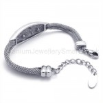 Titanium Inlay Diamond Oval Bracelet 19353