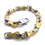 Titanium Gold Key Link Bracelet 19404