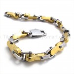 Titanium Gold Key Link Bracelet 19404