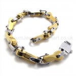 Titanium Gold Key Link Bracelet 19404