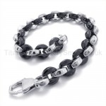 Titanium Two-tone Small Round Cake Link Bracelet 19409