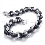 Titanium Two-tone Small Round Cake Link Bracelet 19409