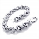 Pure Silver Titanium Small Round Cake Link Bracelet 19411