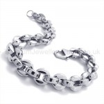 Pure Silver Titanium Small Round Cake Link Bracelet 19411