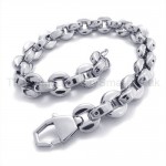 Pure Silver Titanium Small Round Cake Link Bracelet 19411