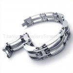 Fashion Mens Silver Titanium Bracelet 19439