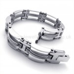 Fashion Mens Silver Titanium Bracelet 19439