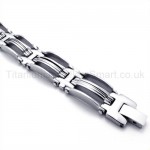 Fashion Mens Silver Titanium Bracelet 19439