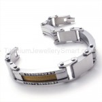 Inlay Diamond Titanium Gold Cable Bracelet 19443