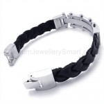 Cool Mens Inlay Diamond Titanium Bracelet 19563