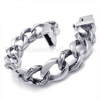 Retro Titanium Twisty Rings Link Bracelet 19712