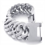 Pure Silver Mens Titanium Wide Bracelet 19715