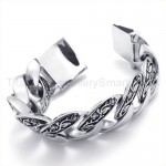 Mens Retro Titanium Engrave Flower Vine Bracelet 19716