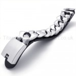 Polished Titanium Mens Wide Bracelet 19717