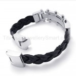 Cool Mens Titanium Magnetic Inlay Diamond Bracelet 19962