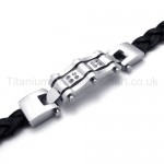 Cool Mens Titanium Magnetic Inlay Diamond Bracelet 19962