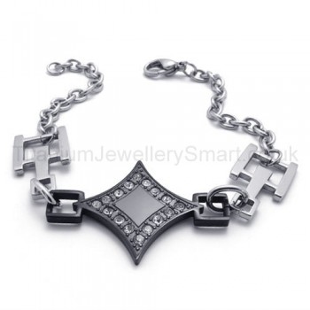 New Womens Stylish Titanium Inlay Diamond  Bracelet 19967