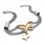 Gold Butterfly Womens Stylish Titanium Bracelet 19969